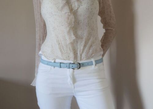 CEINTURE CUIR VERITABLE FEMME 2CM AVEC COUTURES