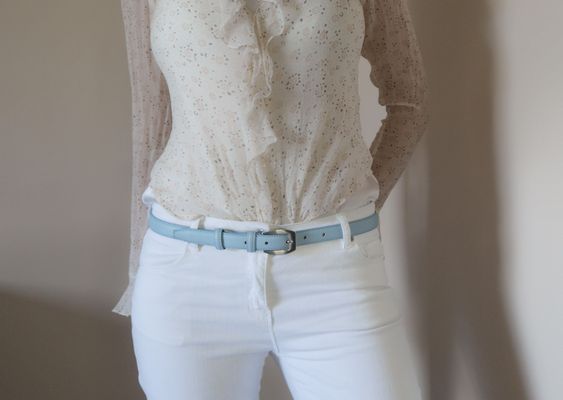 CEINTURE CUIR VERITABLE FEMME 2CM AVEC COUTURES