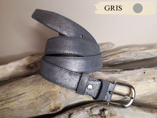CEINTURE EN CUIR POUR FEMME PAILLETEE DE 3CM EN CUIR