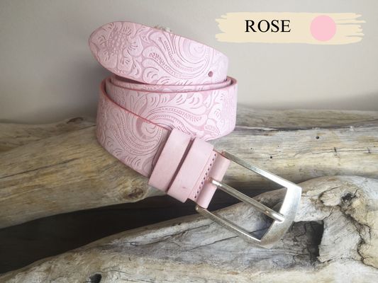 CEINTURE MIXTE EN CUIR ARTISANAL GRAS IMPRIME