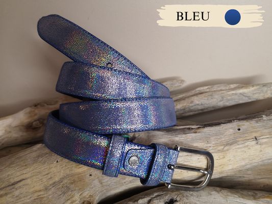 CEINTURE EN CUIR POUR FEMME PAILLETEE DE 3CM EN CUIR