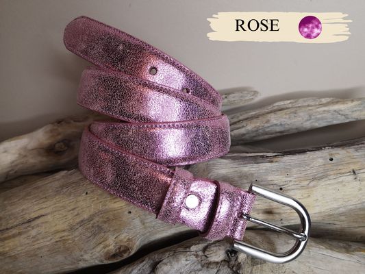CEINTURE EN CUIR POUR FEMME PAILLETEE DE 3CM EN CUIR