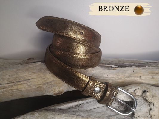 CEINTURE EN CUIR POUR FEMME PAILLETEE DE 3CM EN CUIR