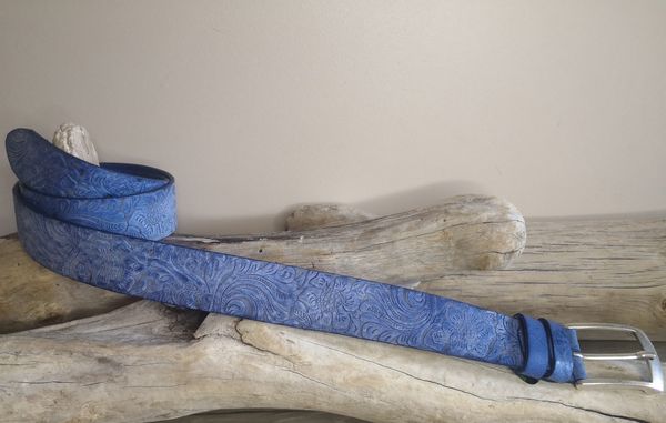 CEINTURE MIXTE EN CUIR ARTISANAL GRAS IMPRIME