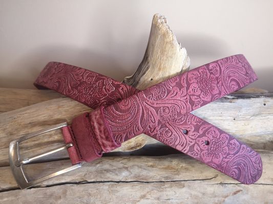 CEINTURE MIXTE EN CUIR ARTISANAL GRAS IMPRIME