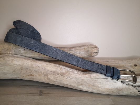 CEINTURE MIXTE EN CUIR ARTISANAL GRAS IMPRIME