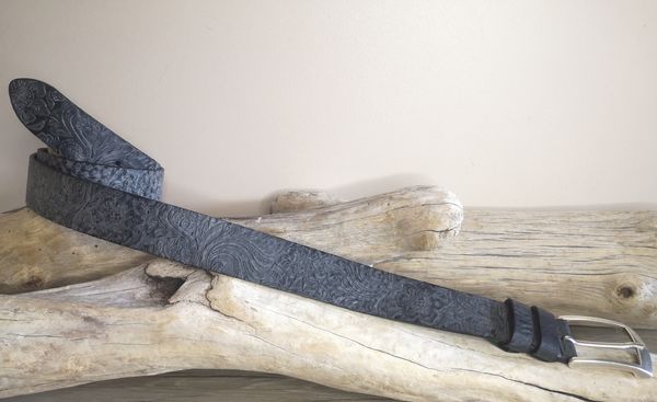 CEINTURE MIXTE EN CUIR ARTISANAL GRAS IMPRIME