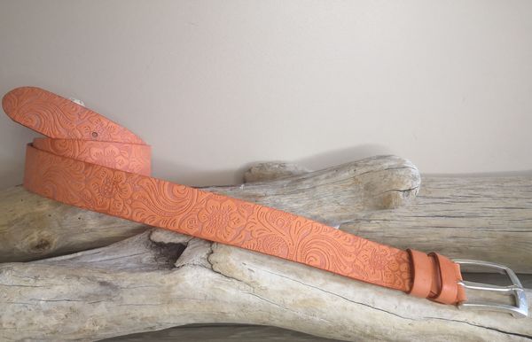CEINTURE MIXTE EN CUIR ARTISANAL GRAS IMPRIME