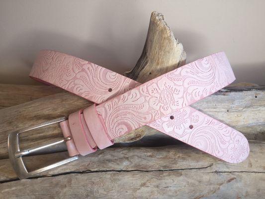 CEINTURE MIXTE EN CUIR ARTISANAL GRAS IMPRIME