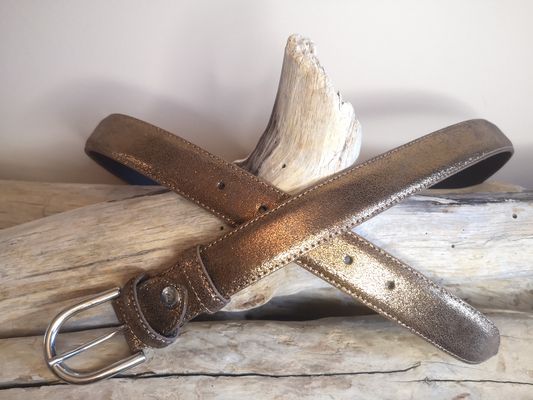 CEINTURE EN CUIR POUR FEMME PAILLETEE DE 3CM EN CUIR