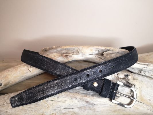CEINTURE EN CUIR POUR FEMME PAILLETEE DE 3CM EN CUIR