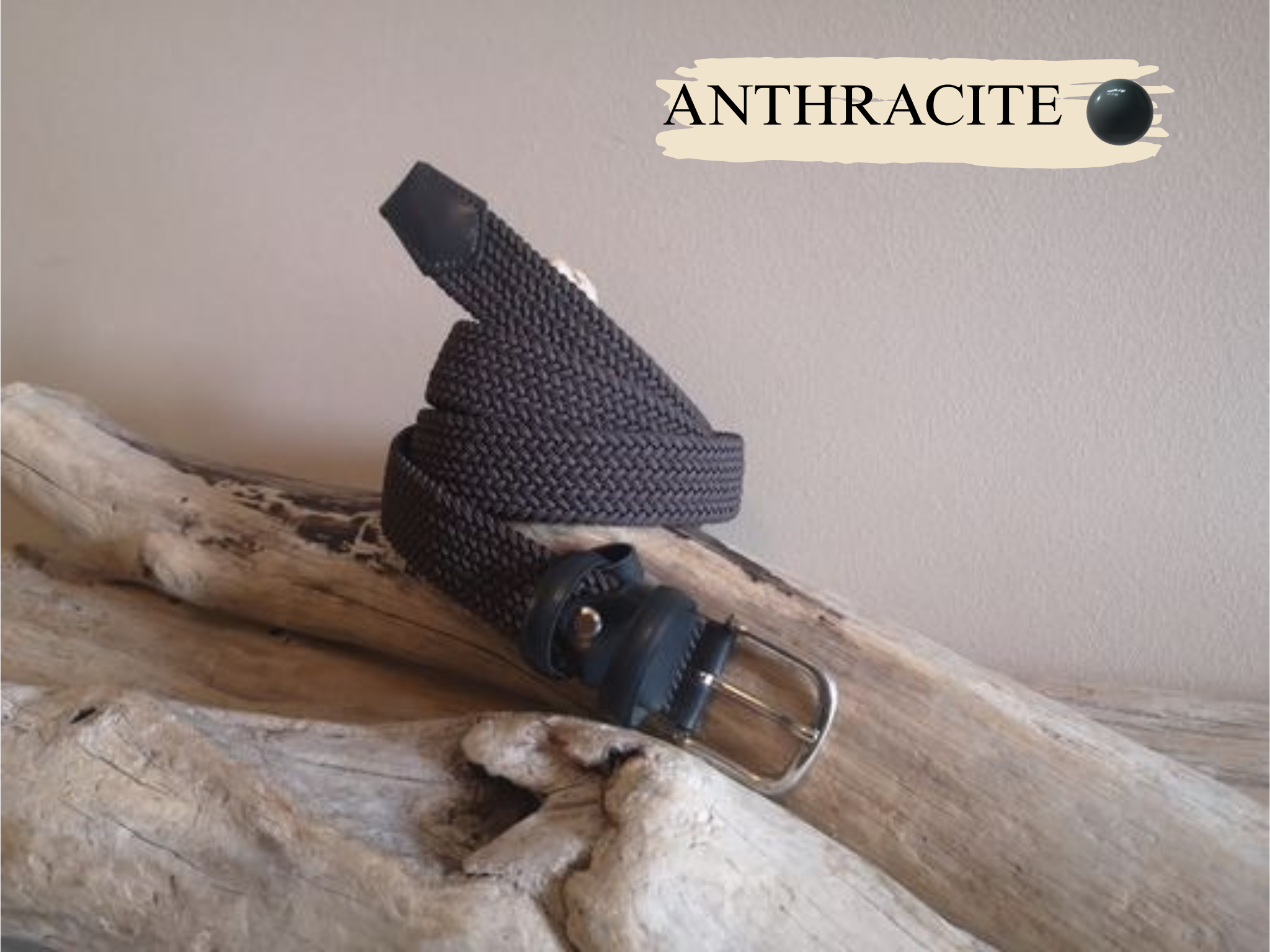 MONACO – ANTHRACITE CEINTURE ELASTIQUE POUR FEMME ET HOMME