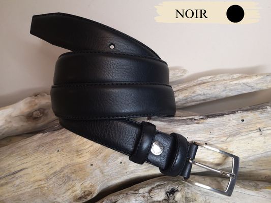 CEINTURES HOMME DE 3 CM EN CUIR VERITABLE AVEC COUTURES
