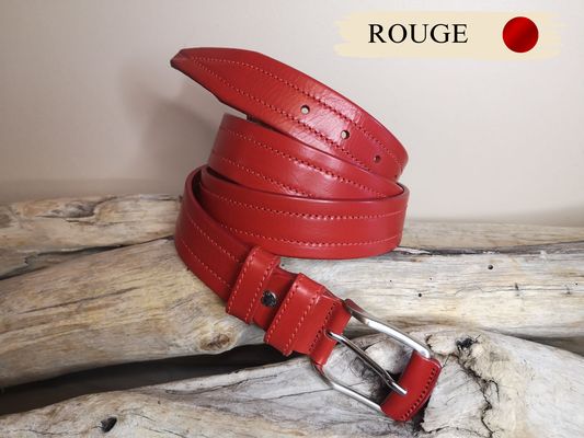 CEINTURES MIXTE EN CUIR DE 3.5CM AVEC COUTURES