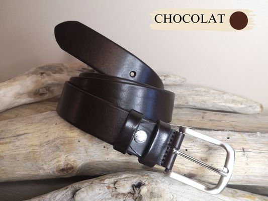CEINTURE MIXTE EN CUIR VERITABLE DE 3.5CM