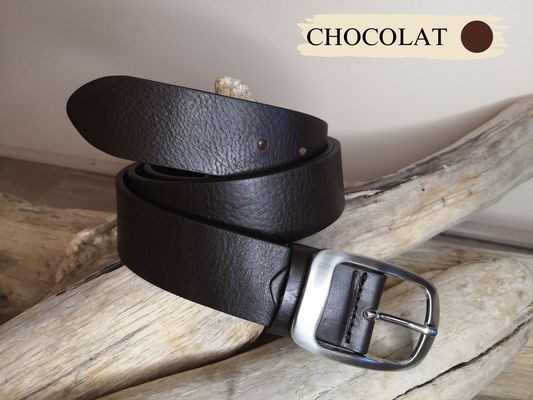 CEINTURE CUIR FEMME POUR JEAN EN CUIR PLEINE FLEUR DE TAUREAU SANS COUTURES