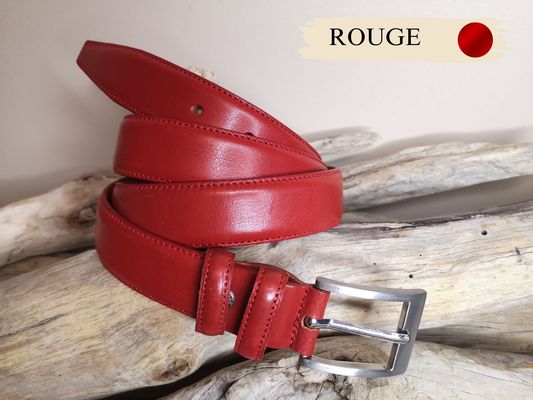 CEINTURES HOMME DE 3 CM EN CUIR VERITABLE AVEC COUTURES