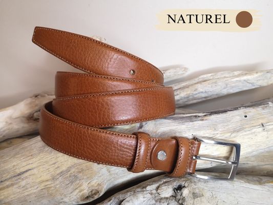 CEINTURES HOMME DE 3 CM EN CUIR VERITABLE AVEC COUTURES