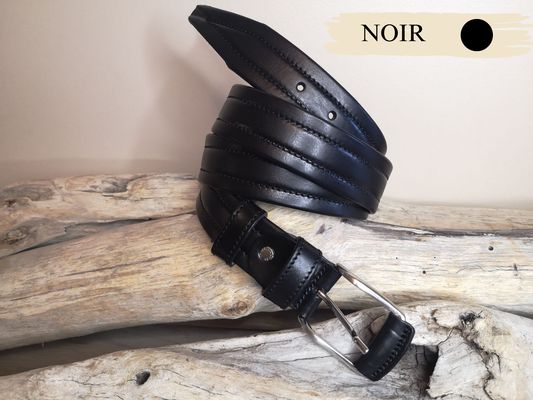 CEINTURES MIXTE EN CUIR DE 3.5CM AVEC COUTURES