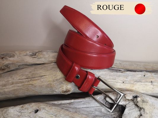 CEINTURE MIXTE EN CUIR DE VEAU DE 3.5 AVEC COUTURES