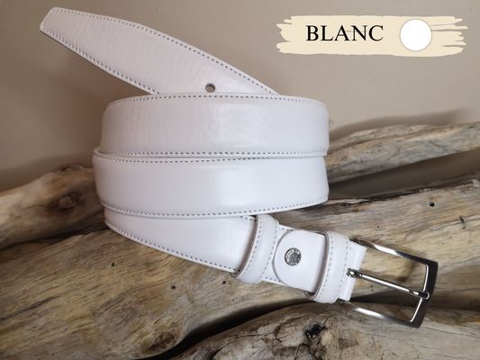 CEINTURES HOMME DE 3 CM EN CUIR VERITABLE AVEC COUTURES