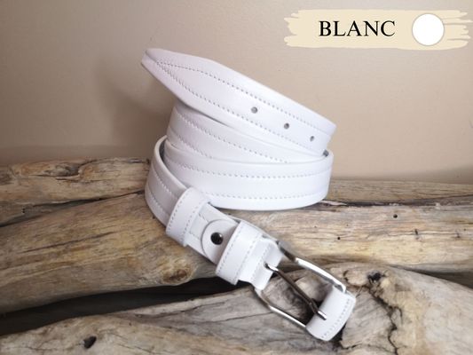 CEINTURES MIXTE EN CUIR DE 3.5CM AVEC COUTURES