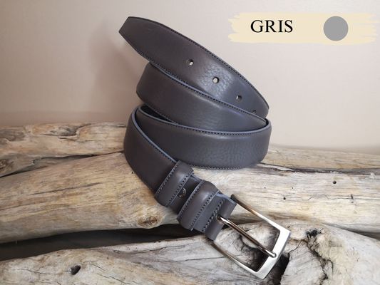 CEINTURE MIXTE EN CUIR DE VEAU DE 3.5 AVEC COUTURES