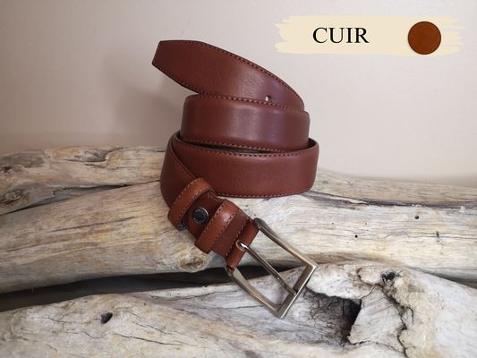 CEINTURE MIXTE EN CUIR DE VEAU DE 3.5 AVEC COUTURES