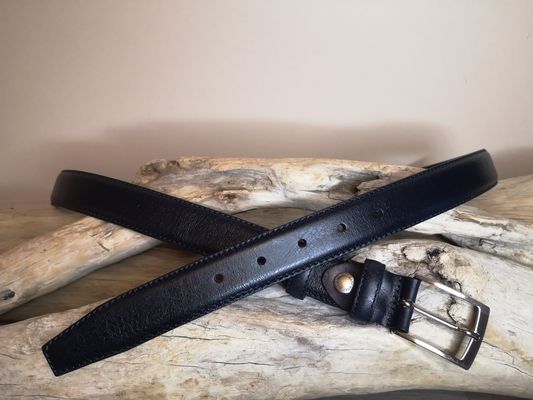 CEINTURES HOMME DE 3 CM EN CUIR VERITABLE AVEC COUTURES