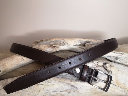 CEINTURES HOMME DE 3 CM EN CUIR VERITABLE AVEC COUTURES