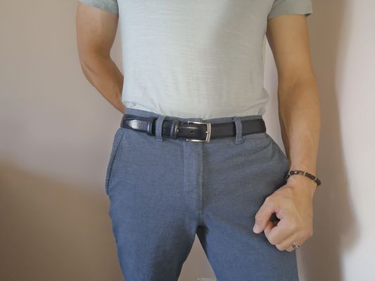 CEINTURES HOMME DE 3 CM EN CUIR VERITABLE AVEC COUTURES