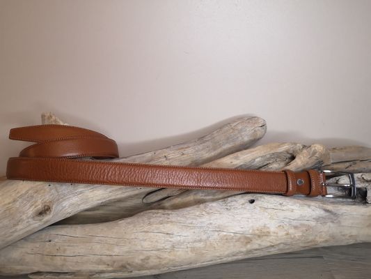 CEINTURES HOMME DE 3 CM EN CUIR VERITABLE AVEC COUTURES