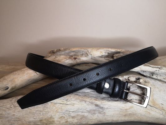 CEINTURES HOMME DE 3 CM EN CUIR VERITABLE AVEC COUTURES