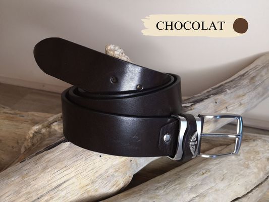 CEINTURE HOMME CUIR VERITABLE AVEC INSIGNE
