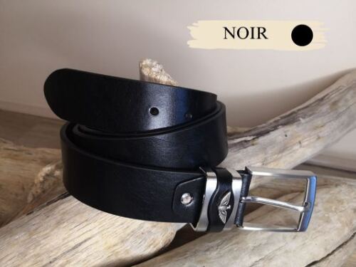 CEINTURE HOMME CUIR VERITABLE AVEC INSIGNE