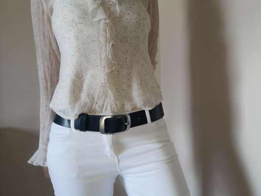 CEINTURE CUIR FEMME POUR JEAN EN CUIR PLEINE FLEUR DE TAUREAU SANS COUTURES