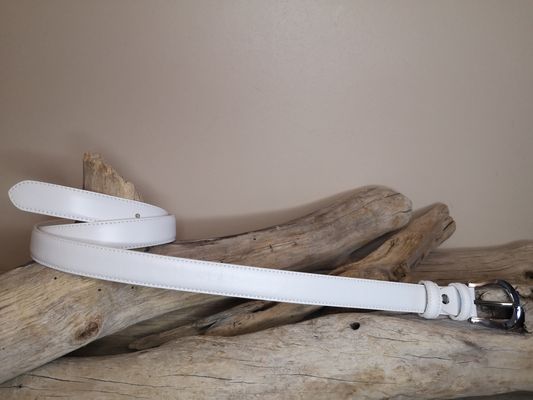 CEINTURE FEMME CUIR FINE 2.5CM EN CUIR DE VACHETTE AVEC COUTURES