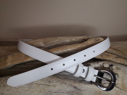CEINTURE FEMME CUIR FINE 2.5CM EN CUIR DE VACHETTE AVEC COUTURES