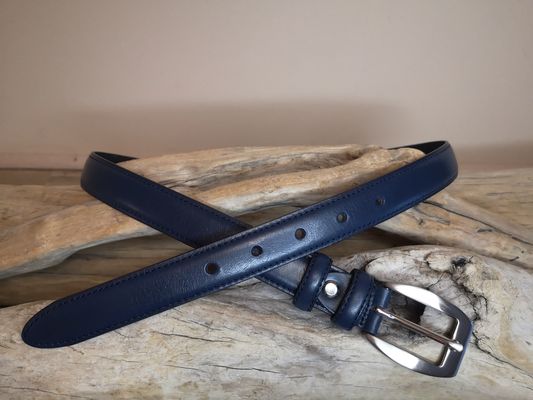 CEINTURE FEMME CUIR FINE 2.5CM EN CUIR DE VACHETTE AVEC COUTURES