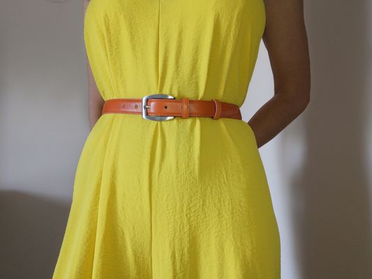 CEINTURE FEMME CUIR FINE 2.5CM EN CUIR DE VACHETTE AVEC COUTURES