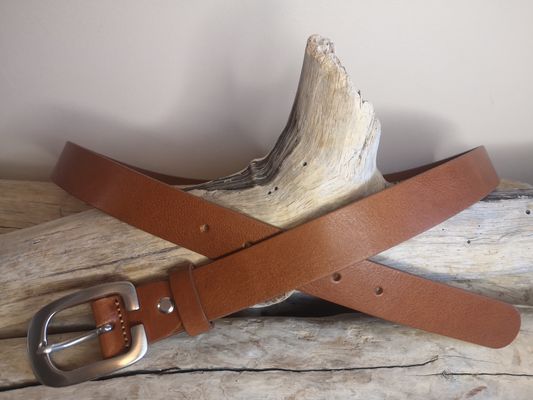 CEINTURE POUR FEMME EN CUIR DE 3CM EN CUIR PLEINE FLEUR DE TAUREAU