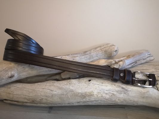 CEINTURES MIXTE EN CUIR DE 3.5CM AVEC COUTURES