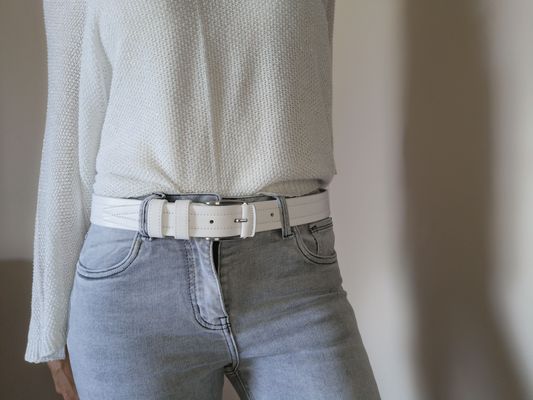 CEINTURES MIXTE EN CUIR DE 3.5CM AVEC COUTURES