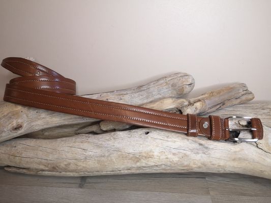 CEINTURES MIXTE EN CUIR DE 3.5CM AVEC COUTURES