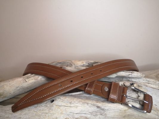 CEINTURES MIXTE EN CUIR DE 3.5CM AVEC COUTURES