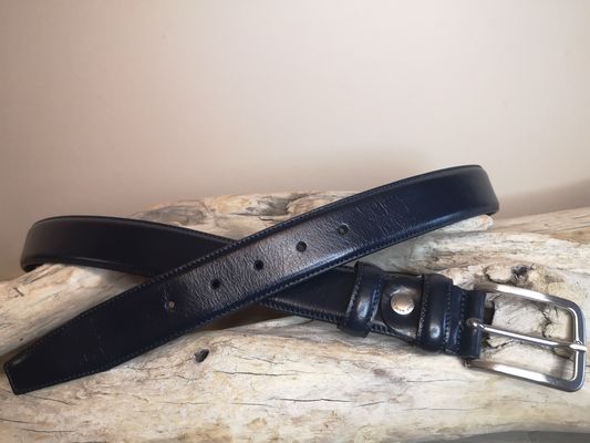 CEINTURE MIXTE EN CUIR DE VEAU DE 3.5 AVEC COUTURES