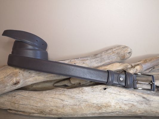 CEINTURE MIXTE EN CUIR DE VEAU DE 3.5 AVEC COUTURES