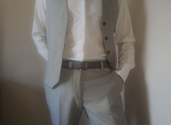 CEINTURE MIXTE EN CUIR DE VEAU DE 3.5 AVEC COUTURES