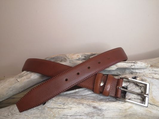 CEINTURE MIXTE EN CUIR DE VEAU DE 3.5 AVEC COUTURES