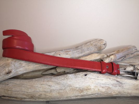 CEINTURE MIXTE EN CUIR DE VEAU DE 3.5 AVEC COUTURES